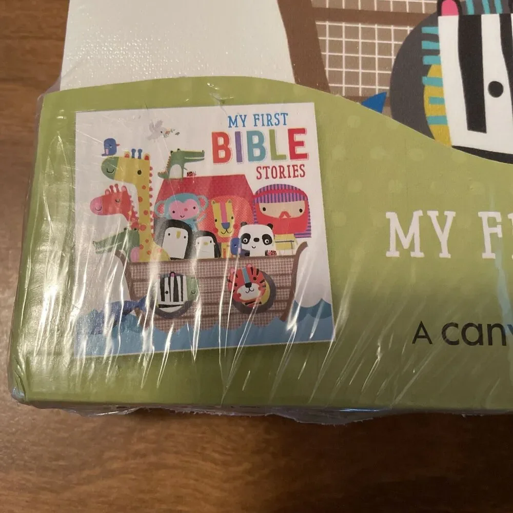Bible Stories Board Book With Canvas Print My First Storybook Baby Gift NEW